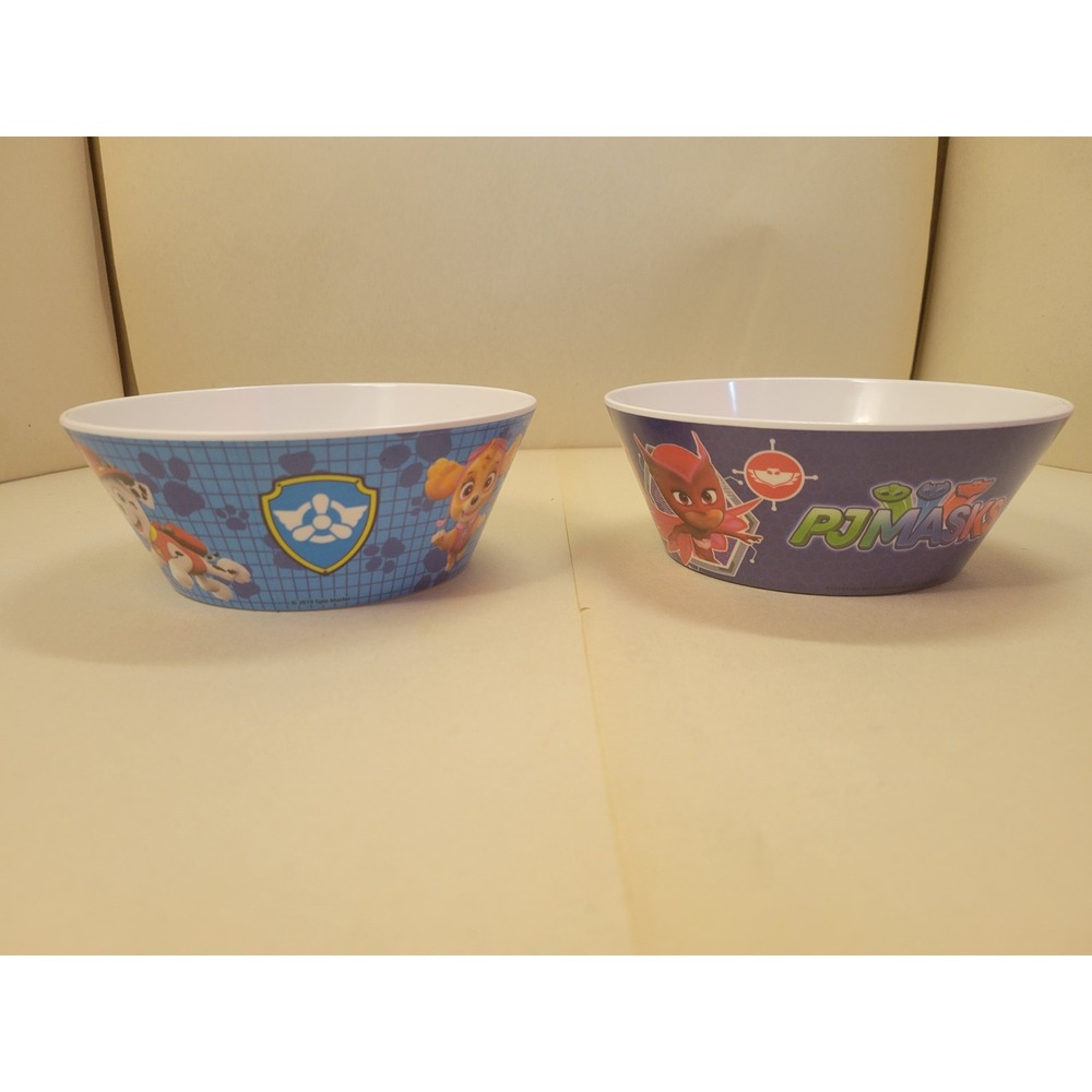 Zak Designs Paw Patrol and PJ Masks Melamine Bowl Set Blue Purple BPA Free